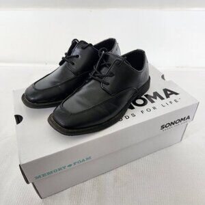 Sonoma Alexander Black Lace Up Dress Shoes Memory Foam Boys Size 12 M